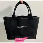 BALENCIAGA NAVY CABAS S 帆布包 巴黎世家 超級新 附購證 小號 全黑