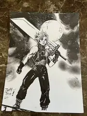 Cloud Strife Original 9x12 Art Sketch by Jeff Tae