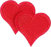 LIGHTAOTAO 20Pcs Red Heart Cloth Repair Patches Decorative Appliques for DIY Craft Projects Attractive Embroidered Badges for Clothing and Accessories
