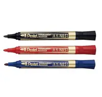 在飛比找松果購物優惠-飛龍Pentel N851 圓頭油性筆 4.2mm 1入5支