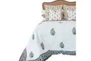 Kolka Kaner Coverlet Bedspread Quilt Bed Doona - Ruby (Queen 210cm x 210cm Size)