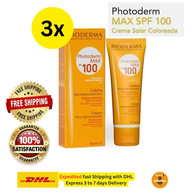 3 pack BIODERMA Photoderm Max SPF 100 Sunscreen Sunblock 40ml UVA UVB Face Body