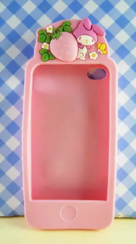 【震撼精品百貨】My Melody 美樂蒂 iPhone4手機殼-粉草莓(矽膠) 震撼日式精品百貨