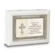 White Resin AS YOU RECEIVE YOUR FIRST COMMUNION Sentiment Music Box (Ave Maria)