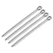 Split Cotter Pin - 5mm x 90mm 304 Stainless Steel 2-Prongs Silver Tone 4PC