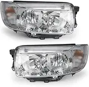 Headlight Assembly Chrome Halogen Headlight Compatible with Subaru Forester x xs 2005 2006 2007 Includes Left Passenger and Right Driver Side Headlamps.Replace 81170-0K390 81130-0K390