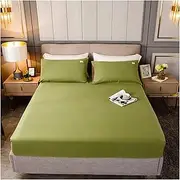 [BoNene] Queen Sheets 1 pc 100% Pure Cotton Fitted Bed Sheet Single Twin Double Queen King Bed Sheet with Elastic Bottom Sheet Cotton Queen Sheet Set (Color : Type 6, Size : 180x200x25cm)