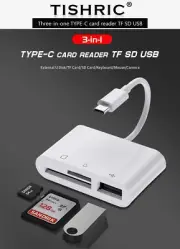 TISHRIC Micro USB Type C Adapter USB TF SD Card Reader USB-C Memory Card Adapter