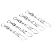 Fishing Barrel Swivel with Safety Snap, 100Pcs 22lb Carbon Steel, Silver