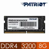 在飛比找PChome24h購物優惠-Patriot 美商博帝 DDR4 3200 8GB 筆記型
