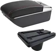 Armrest Box Compatible For Ibiza 6j Ibiza 6L Car Armrest Central Storage Box Interior Retrofit With USB Car Accessories(D red line 7USB)