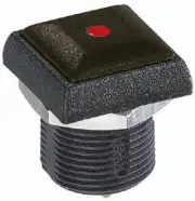Apem PUSH BUTTON SWITCH 200mA Momentary SPST Solder,Square Illuminated BLACK/RED