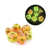 Foam Brain Dice Glow in the Dark Poly Set - Fireball w/Black (7) New