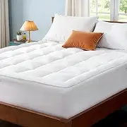 Extra Thick Cooling Mattress Topper – Pain-Reducing Mattress Pad, Soft Quilted Protector, Overfilled Down Alternative, Plush Pillow Top, King Mattress Size with Deep Pocket Fits 8–21 Inches