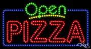 NEW “OPEN PIZZA" 32x17 BORDER SOLID/ANIMATED LED SIGN W/CUSTOM OPTIONS 25436