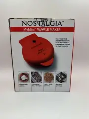 Nostalgia MyMini Personal Electric Waffle Maker 5" - Red New Factory Sealed