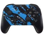 "Splash Blue" Soft Touch Nintendo PRO Switch Custom Controller Unique Design