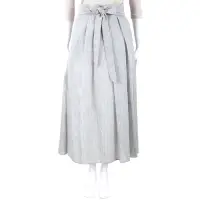 在飛比找Yahoo奇摩購物中心優惠-FABIANA FILIPPI 灰色直條紋襯衫材質綁帶長裙