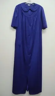 USA Made Nancy King Lingerie Soft Luster Nylon Robe Size Medium PURPLE #695N