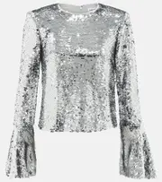 [Self-Portrait] Self-Portrait Sequined top AU 6 silver
