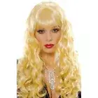 Wig Ladies Long Blonde Wavy Synthetic Hair Costume Wig W/ Bangs