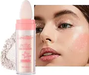 [Beauty Searcher] Highlight Patting Powder, Shimmering Highlighter Powder Pen for Face and Body, Brightening Contouring High Gloss Glitter Powder Highlight Makeup Powder Blush (#02 Fairy Pink)
