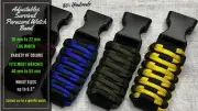 20 22 mm Black Green Red Yellow Blue Adjustable Survival Paracord Watch Band