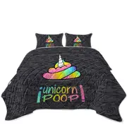 Funny Unicorn Poop Coverlet