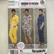 Simplicity Sewing Pattern 8060 Mimi G Jumpsuit In Two Lengths Size 16-24 UNCUT
