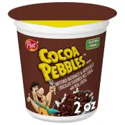 Post Cocoa PEBBLES Breakfast Cereal Portable Individual Cereal Cups To Go Glu...