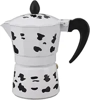 Baxnore Aluminum Moka Pot, Cow Print Coffee Maker, Stovetop Coffee Maker Machine for Camping Outdoor Home Travel (3 Cups 150ML)