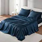 Essentials Satin Sheets Twin Size, Luxurious Silky Satin Bed Sheets, Elastic 14"
