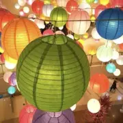 16Pcs Colorful Paper Lanterns, Multi-Color Chinese Hanging Paper Lan