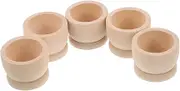 DONFAMDS Wooden Egg Tray 6 Piece Egg Holder Set Easter Day Decor Countertop Cup Small Holder Kitchen Display Deviled