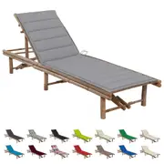 Garden Sun Lounger with Cushion Bamboo Lounge Day Bed Multi Colours vidaXL