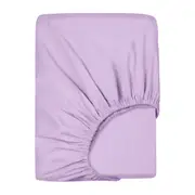 LINENOVA Premium 100% Cotton Fitted Sheet(Double,Lavender)