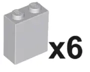 LEGO 6 New Light Bluish Gray 1 x 2 x 2 Stud Inside Stud Holder LG1