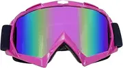 CoPvner Dirt Bike Motorcycle Goggles ATV Motocross Riding Goggles UV400 OTG Offroad MX Helmet Racing Four Wheeler Goggle for Adults Men Women Youth Kids(Pink frame+pink lens)