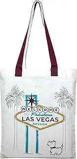 [RADLEY] London Welcome To Fabulous Las Vegas Nevada Responsible Medium Canvas Tote Bag, Natural, Medium
