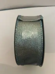 1.5” x 20ft wired Edge Ribbon. Light Blue Shine Winter Christmas.