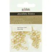 Ribtex Split Rings 6mm Gold 60 Pieces