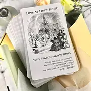 Trikendou [Romeo & Juliet] Love Oracle Cards Deck, Tarot Cards with Meaning on Them, Oracle Deck Answers All About Love, Black and White