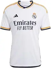 [adidas] Men's Real Madrid 23/24 Home Jersey - A Sleek and Lightweight Jersey with Gold Accents and Legendary Soccer History