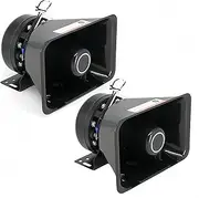 2PCS 200W High Performance Siren Speaker, Compact PA Horn Speaker Compatible with Any 100-200 Watt PA Siren System for Police Fire Car Ambulance Engineer Vehicles 125-135dB IP66 Waterproof