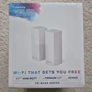 NEW Linksys Velop Tri-Band AC4400 Whole Home WiFi Mesh System - 2-Pack 4000 sq