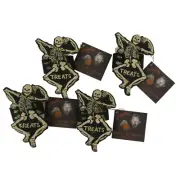 Bethany Lowe Set 4 Hobgoblins Bruce Elsass Skeleton Glittered Napkin Rings NEW