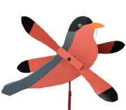 Amish Crafted Whirlybird Whirligig Garden Stake Wind Spinner - Robin