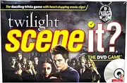 Scene It? Trivia DVD Board Game - TWILIGHT with DVD Game Board 4 Movers 100 Trivia Cards 20 Fate Cards 4 Category Reference Cards 1 Six-Sided Numbered Die 1 Eight-Sided Category Die and Instruction Sheet Plus Bonus Activities