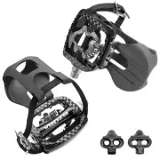 VENZO Exercise Bike Pedals Toe Cage & Cleats Compatible With Shimano SPD