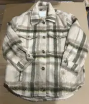 NWT American Eagle Womens Lined Button Up Warm Brushed Plaid Shacket - M